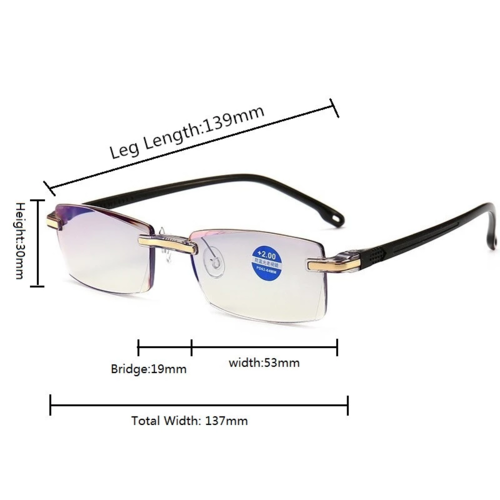 Rimless Reading Glasses (Anti Blue Light Magnification)
